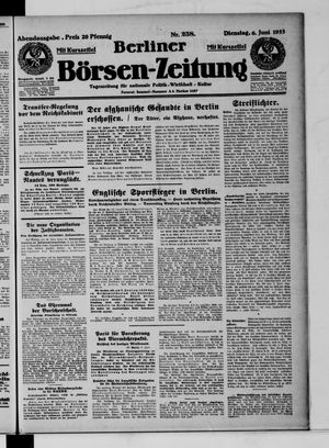 Berliner Börsen-Zeitung vom 06.06.1933