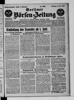 Berliner Börsen-Zeitung vom 09.06.1933