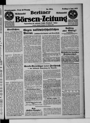 Berliner Börsen-Zeitung vom 09.06.1933