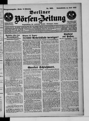 Berliner Börsen-Zeitung vom 10.06.1933