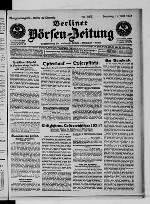 Berliner Börsen-Zeitung vom 11.06.1933