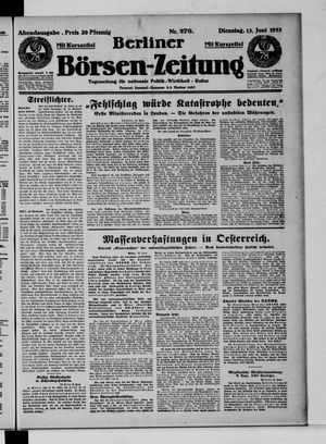 Berliner Börsen-Zeitung vom 13.06.1933