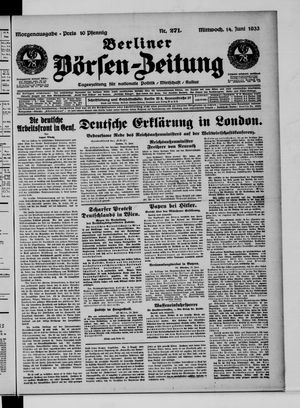 Berliner Börsen-Zeitung vom 14.06.1933