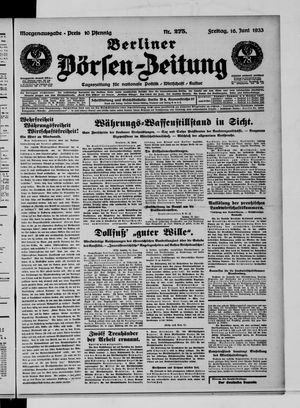 Berliner Börsen-Zeitung vom 16.06.1933