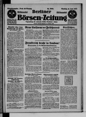 Berliner Börsen-Zeitung vom 19.06.1933