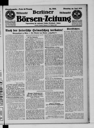 Berliner Börsen-Zeitung vom 20.06.1933