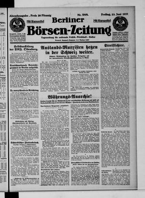 Berliner Börsen-Zeitung vom 23.06.1933