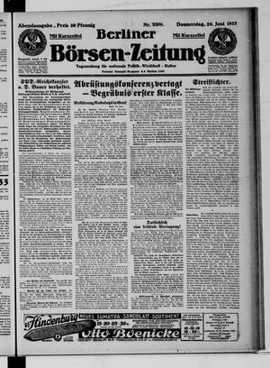 Berliner Börsen-Zeitung vom 29.06.1933