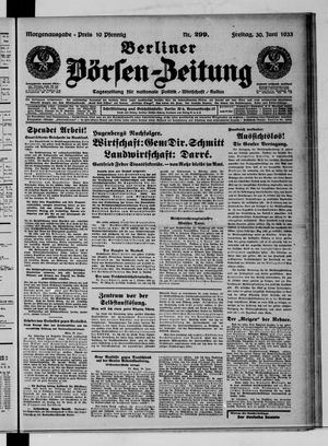 Berliner Börsen-Zeitung vom 30.06.1933