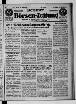 Berliner Börsen-Zeitung vom 30.06.1933