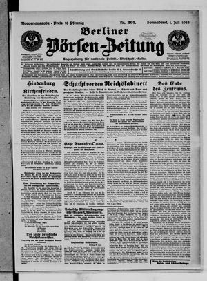 Berliner Börsen-Zeitung vom 01.07.1933