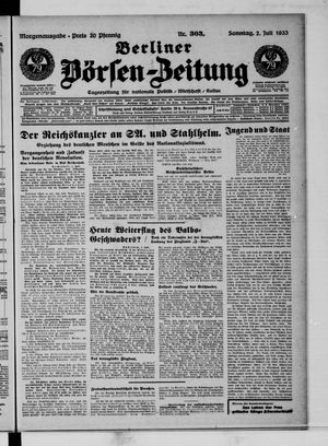 Berliner Börsen-Zeitung vom 02.07.1933