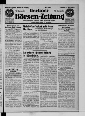 Berliner Börsen-Zeitung vom 03.07.1933