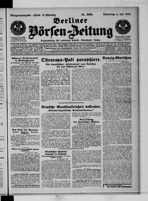 Berliner Börsen-Zeitung vom 04.07.1933