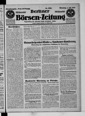 Berliner Börsen-Zeitung vom 04.07.1933