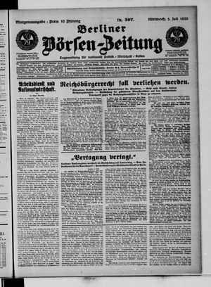 Berliner Börsen-Zeitung vom 05.07.1933