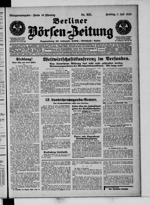 Berliner Börsen-Zeitung vom 07.07.1933