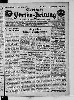 Berliner Börsen-Zeitung vom 08.07.1933