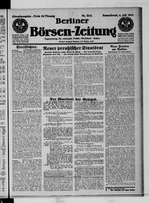 Berliner Börsen-Zeitung vom 08.07.1933