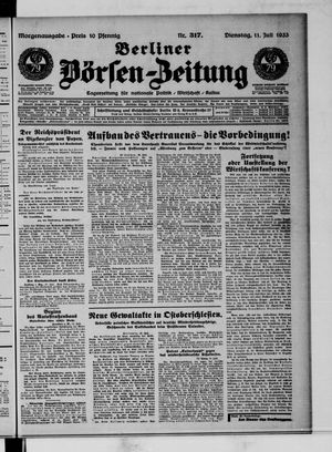 Berliner Börsen-Zeitung vom 11.07.1933