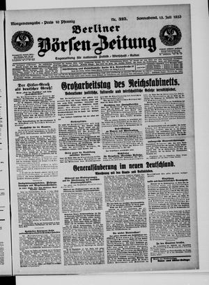 Berliner Börsen-Zeitung vom 15.07.1933