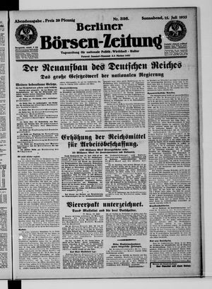 Berliner Börsen-Zeitung vom 15.07.1933