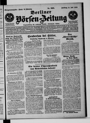 Berliner Börsen-Zeitung vom 21.07.1933