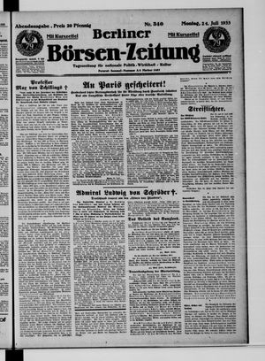 Berliner Börsen-Zeitung vom 24.07.1933