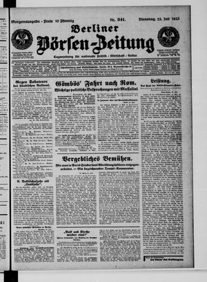 Berliner Börsen-Zeitung vom 25.07.1933