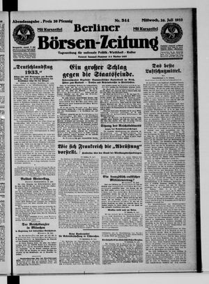 Berliner Börsen-Zeitung vom 26.07.1933
