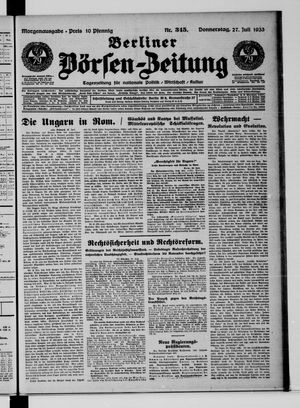 Berliner Börsen-Zeitung vom 27.07.1933