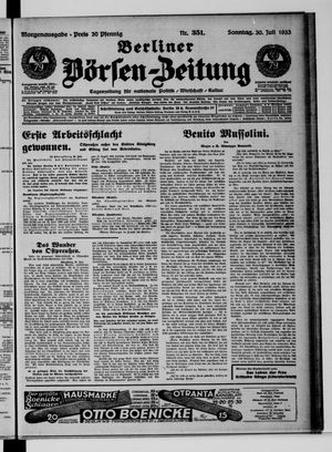 Berliner Börsen-Zeitung vom 30.07.1933