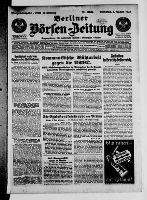 Berliner Börsen-Zeitung vom 01.08.1933