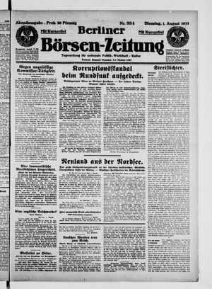 Berliner Börsen-Zeitung vom 01.08.1933