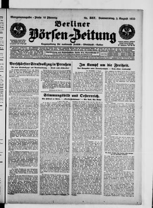 Berliner Börsen-Zeitung vom 03.08.1933