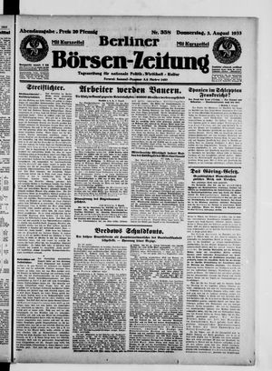 Berliner Börsen-Zeitung vom 03.08.1933