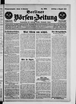 Berliner Börsen-Zeitung vom 04.08.1933