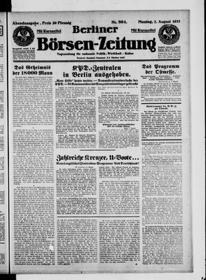 Berliner Börsen-Zeitung vom 07.08.1933
