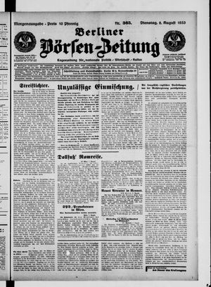 Berliner Börsen-Zeitung vom 08.08.1933