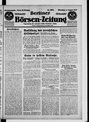 Berliner Börsen-Zeitung vom 08.08.1933