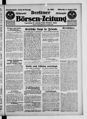 Berliner Börsen-Zeitung vom 09.08.1933