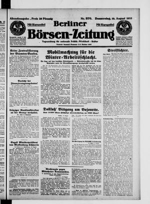 Berliner Börsen-Zeitung vom 10.08.1933