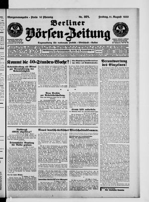 Berliner Börsen-Zeitung vom 11.08.1933