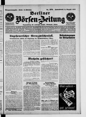 Berliner Börsen-Zeitung vom 12.08.1933