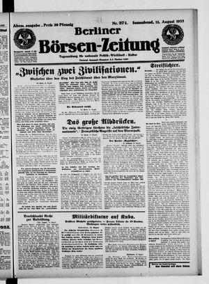 Berliner Börsen-Zeitung vom 12.08.1933