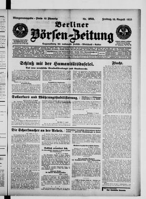 Berliner Börsen-Zeitung vom 18.08.1933