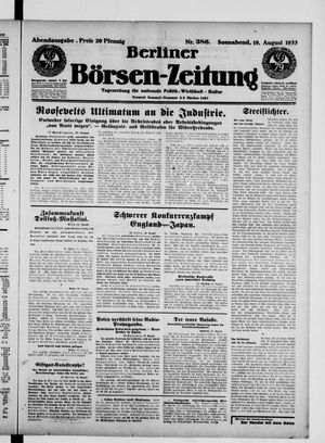 Berliner Börsen-Zeitung vom 19.08.1933