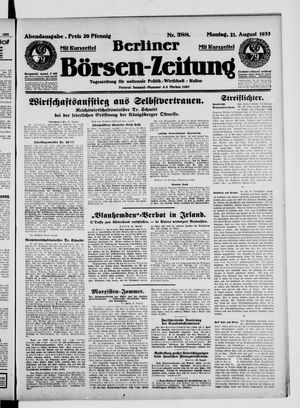 Berliner Börsen-Zeitung vom 21.08.1933