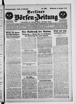 Berliner Börsen-Zeitung vom 23.08.1933