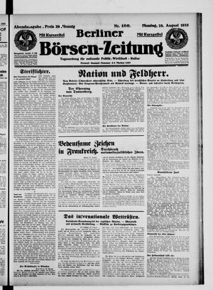 Berliner Börsen-Zeitung vom 28.08.1933
